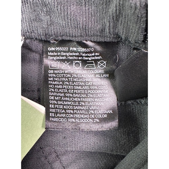 HM Kids black Corduroy Pull On Leggings Adjustable Waist Size 8 8-9Y - Picture 4 of 7